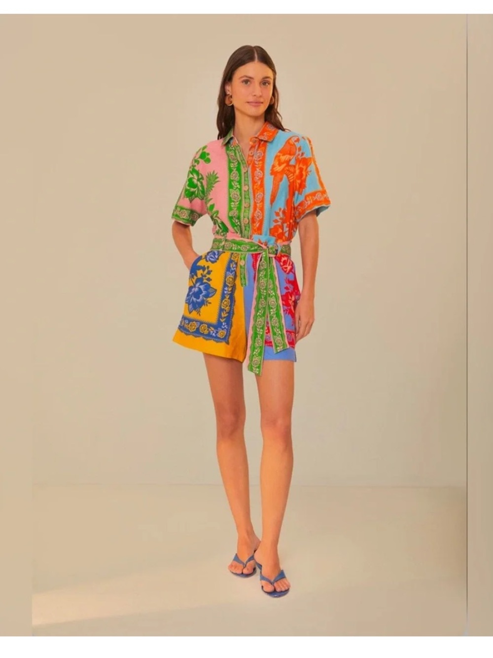 FARM Rio Lace Garden Mix Scarves Romper